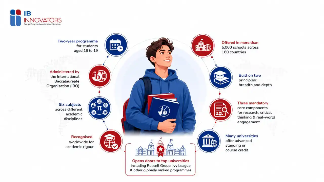 Overview of the IB Diploma Programme structure, purpose, global recognition, six subjects and core components