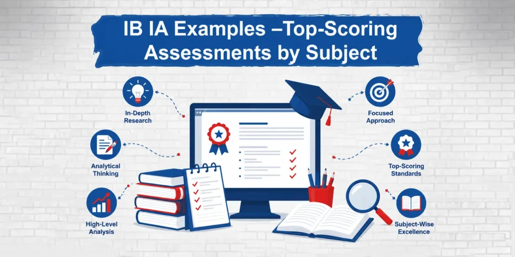 IB IA examples for top-scoring internal assessments by subject